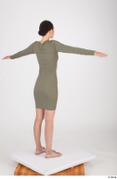  Vanessa Angel dressed green long sleeve dress standing t poses whole body 0006.jpg